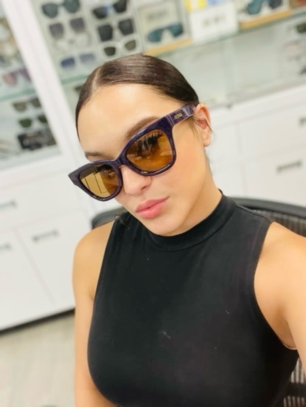 Gucci violet  Frame Sunglasses with Amber Lenses
